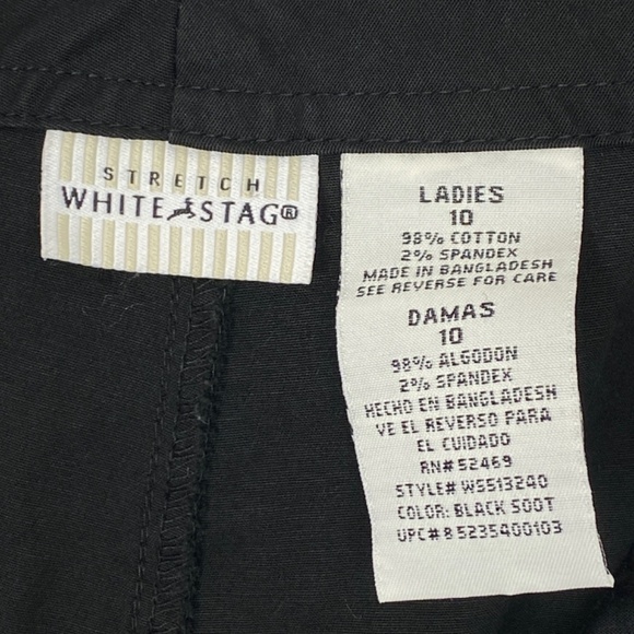 White Stag Capris Womens 10 Black Front Pockets Split Hem Body Stretch Office - Picture 7 of 11